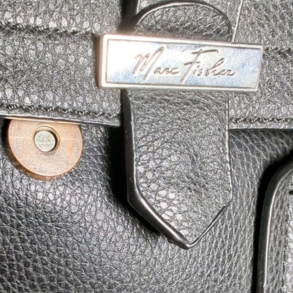 Marc Fisher Large Black Bag with Leopard Accents. - Picture 5 of 5